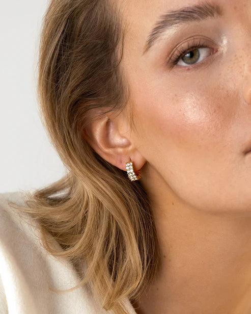 Mockberg Waterproof Midnight Gold Hoops Medium