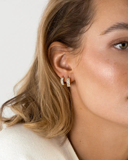 Mockberg Waterproof Midnight Gold Hoops Small