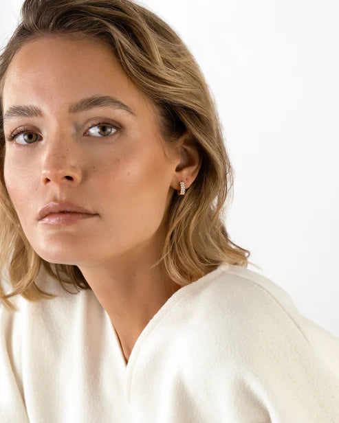 Mockberg Waterproof Midnight Gold Hoops Small