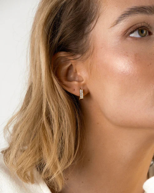 Mockberg Waterproof Midnight Gold Hoops Small
