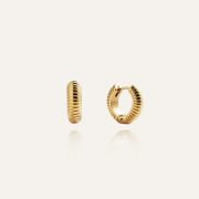 Mockberg Waterproof Ribbed Hoops Gold Small