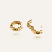 Mockberg Waterproof Ribbed Hoops Gold Medium