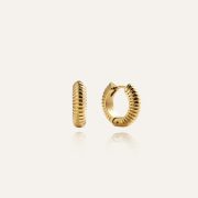 Mockberg Waterproof Ribbed Hoops Gold Medium