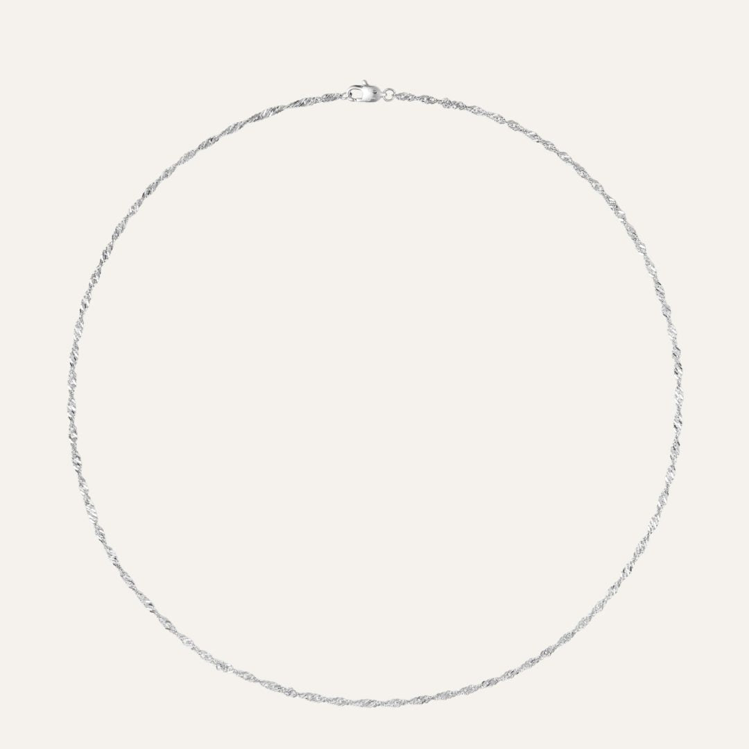 Mockberg Waterproof Twirl Necklace Silver