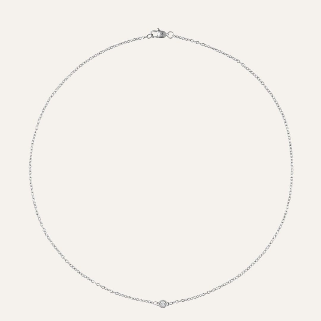 Mockberg Waterproof Thin Diamond Necklace Silver
