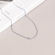Mockberg Waterproof Thin Diamond Necklace Silver