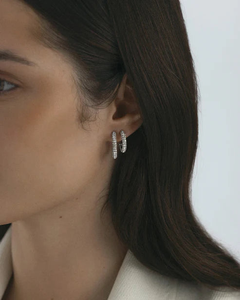 Mockberg Waterproof Pavé eternal earrings Large Silver