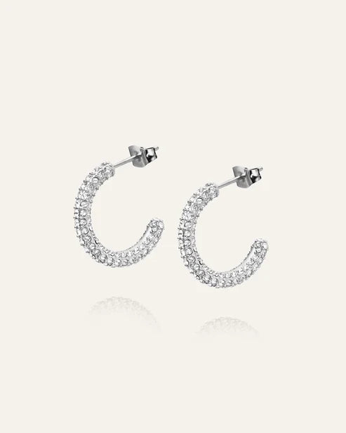 Mockberg Waterproof Pavé eternal earrings Large Silver