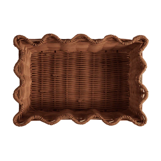 Pick Poppy Scallop Rotting korg 20x30cm Mörkbrun