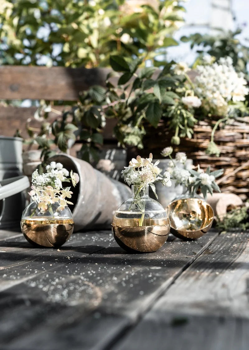 Skultuna Pomme Vas & Candle holder Brass small