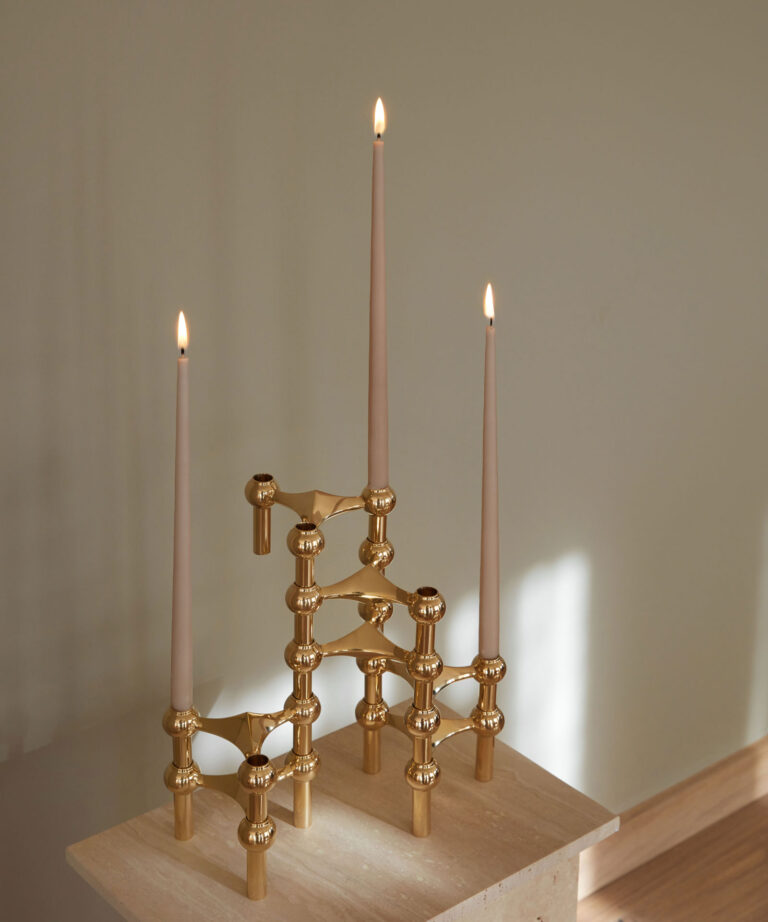 STOFF Nagel Candle Holder Brass