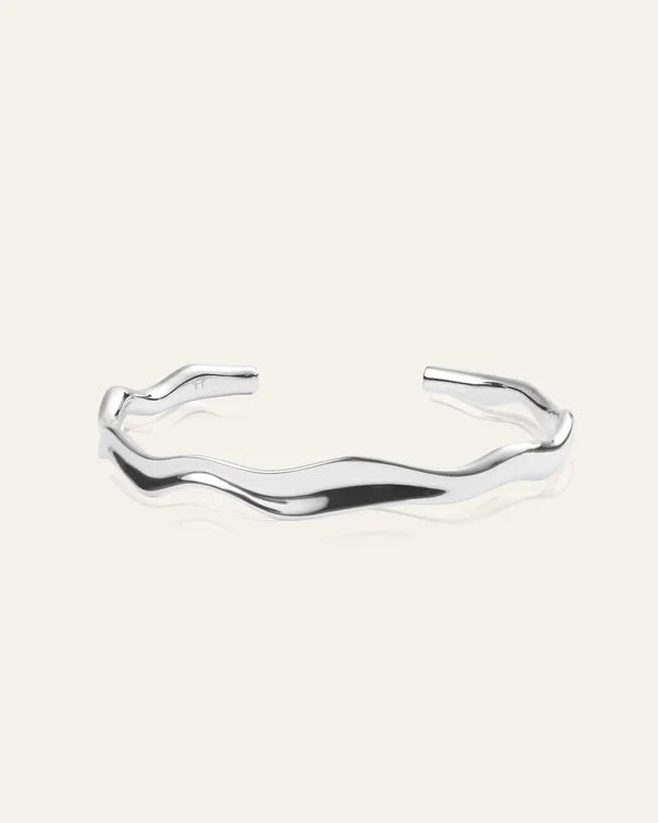 Mockberg Wavy bolded cuff Armband Silver