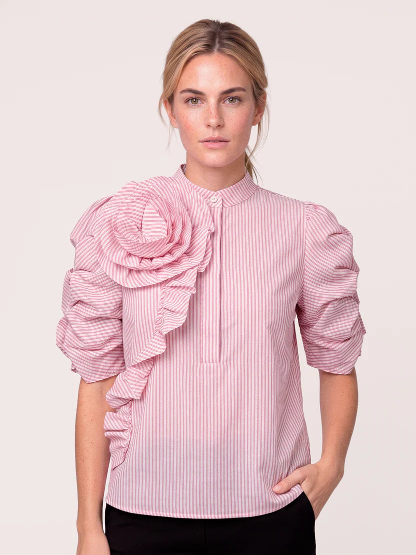 Gossia Zabina Blus Rosa-vit randig