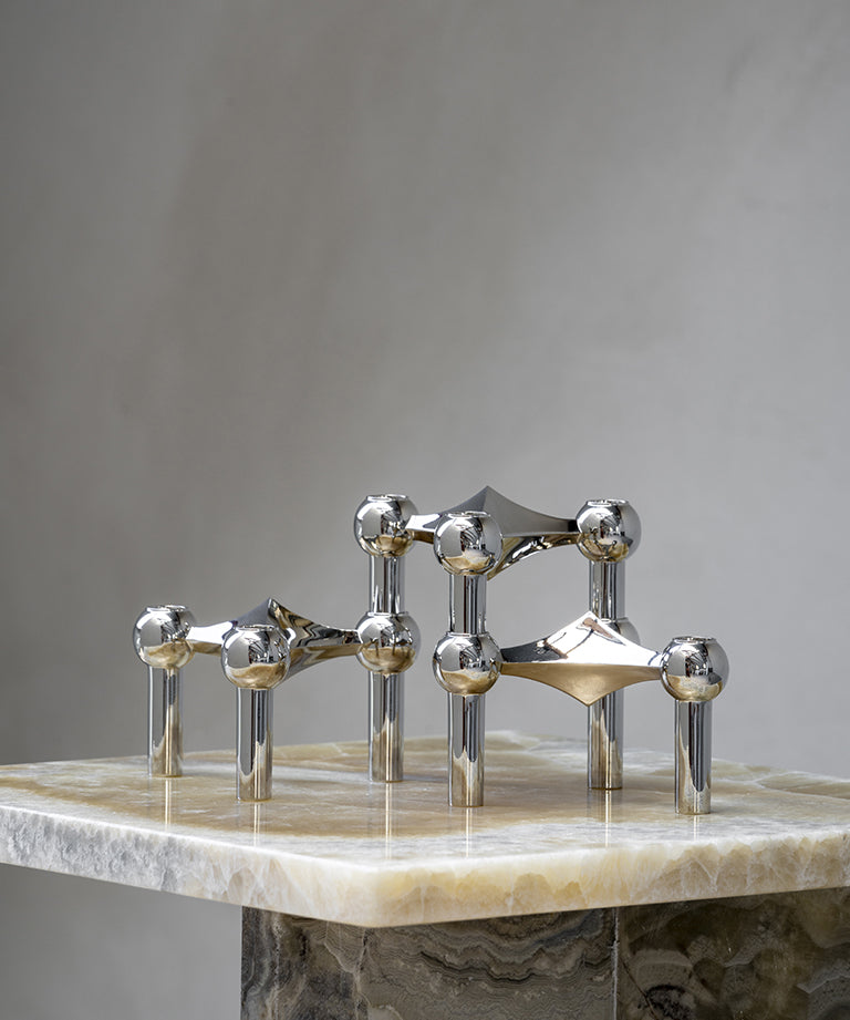 STOFF Nagel Candle Holder Krom 3-pack