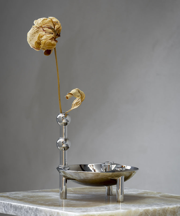 STOFF Nagel Vase for Candleholder Krom