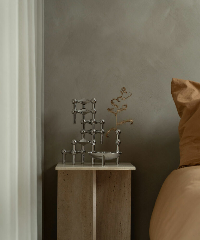 STOFF Nagel Candle Holder Krom