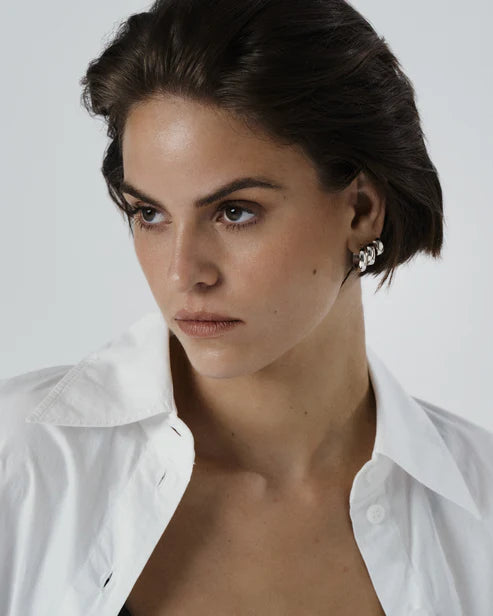 Mockberg Waterproof Chunky Silver Hoops Large