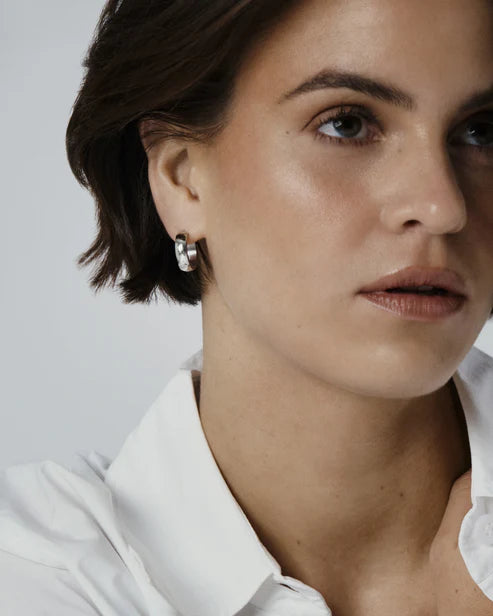 Mockberg Waterproof Chunky Silver Hoops Large