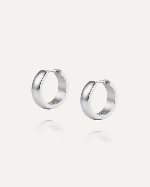 Mockberg Waterproof Chunky Silver Hoops Large
