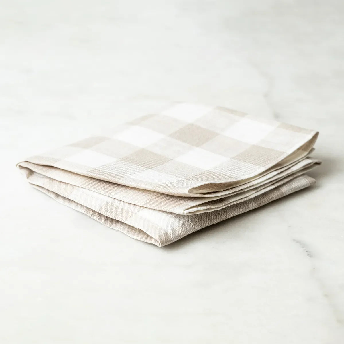 Violander Kökshandduk Gingham beige-vit