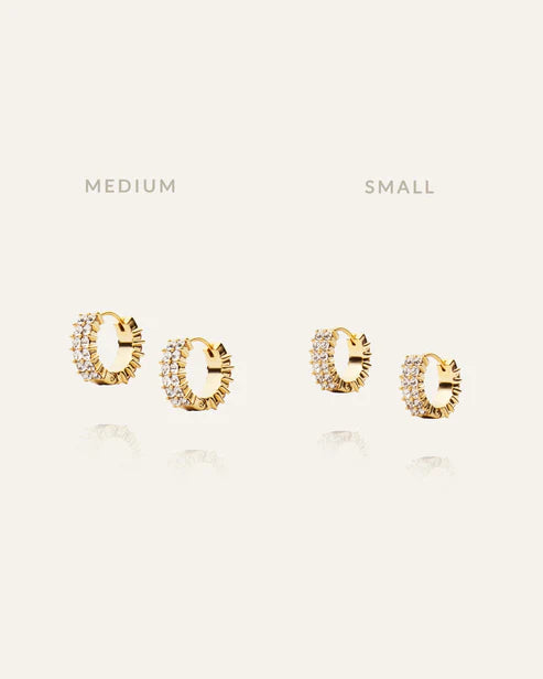 Mockberg Waterproof Midnight Gold Hoops Small