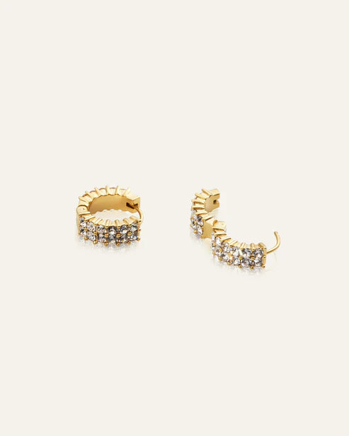 Mockberg Waterproof Midnight Gold Hoops Medium