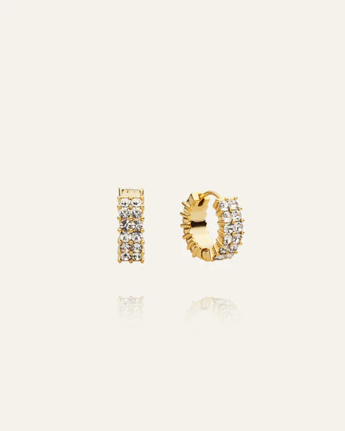 Mockberg Waterproof Midnight Gold Hoops Medium