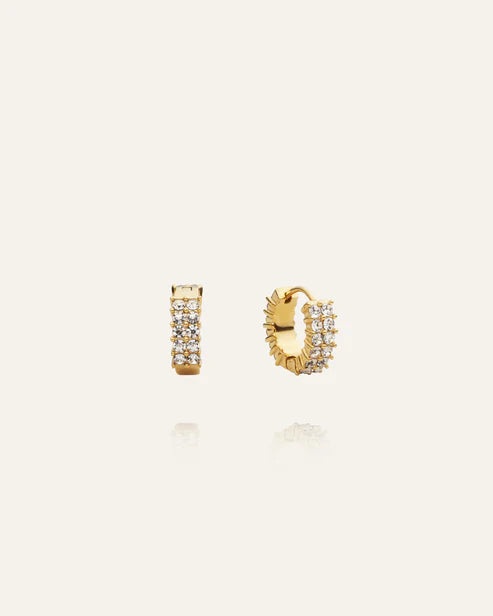Mockberg Waterproof Midnight Gold Hoops Small