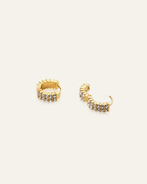 Mockberg Waterproof Midnight Gold Hoops Small