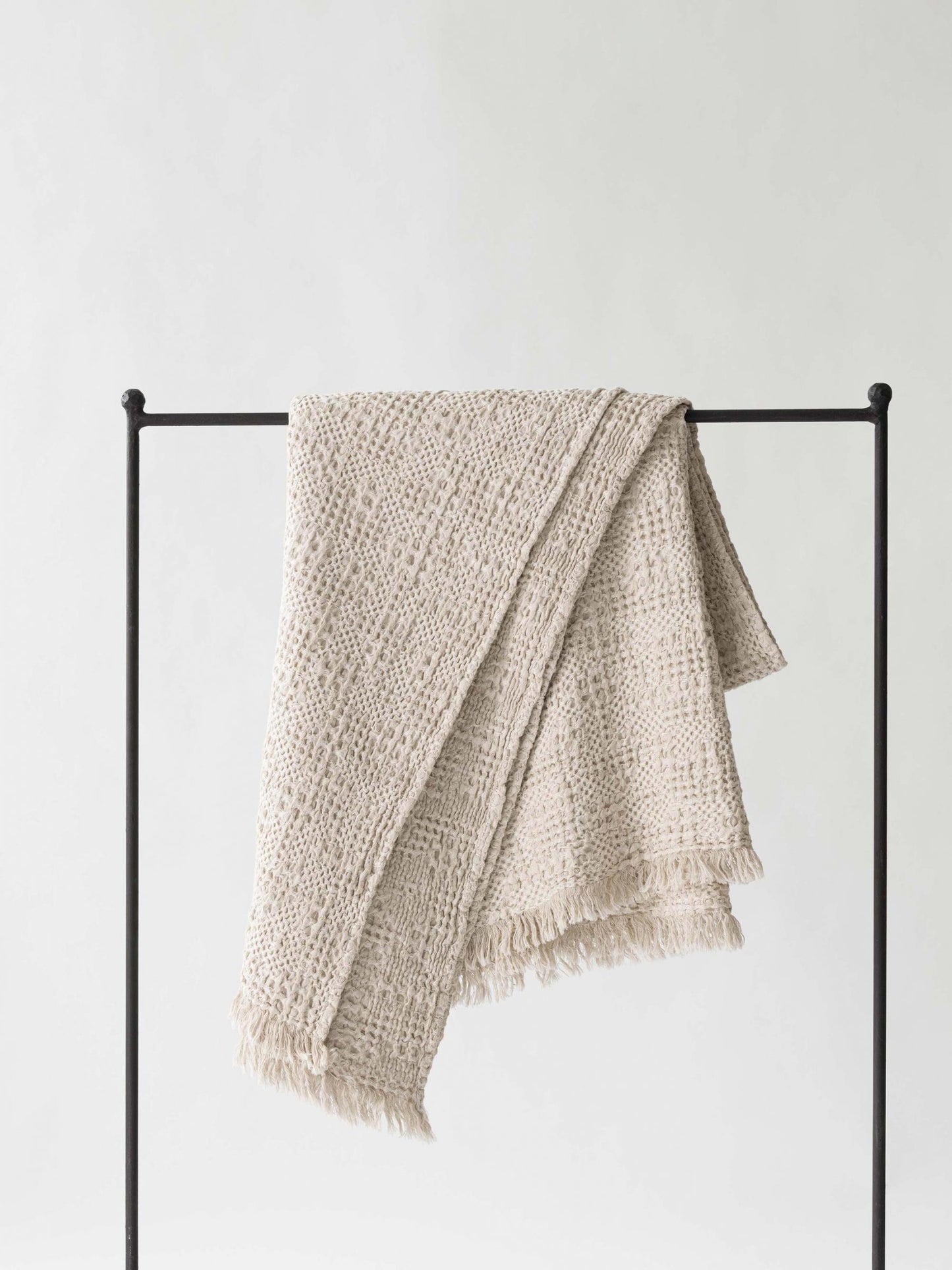 Tell Me More Monti cotton/linen blanket - sand beige
