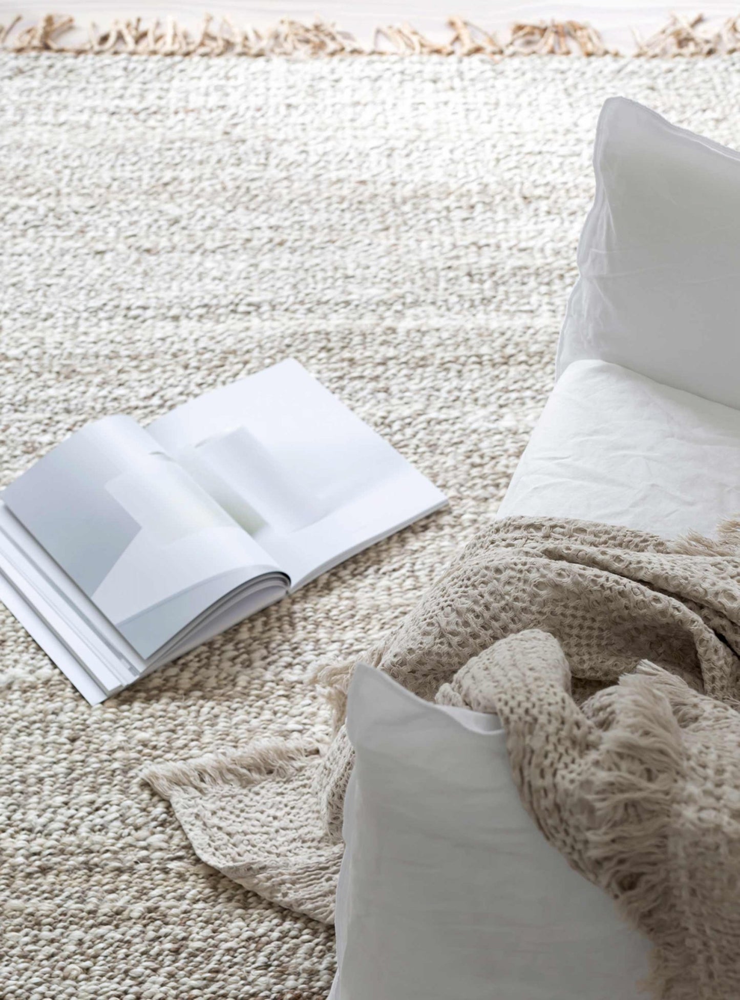 Tell Me More Monti cotton/linen blanket - sand beige