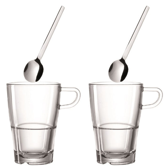 Leonardo Senso Kaffeset med sked 350ml 2-pack