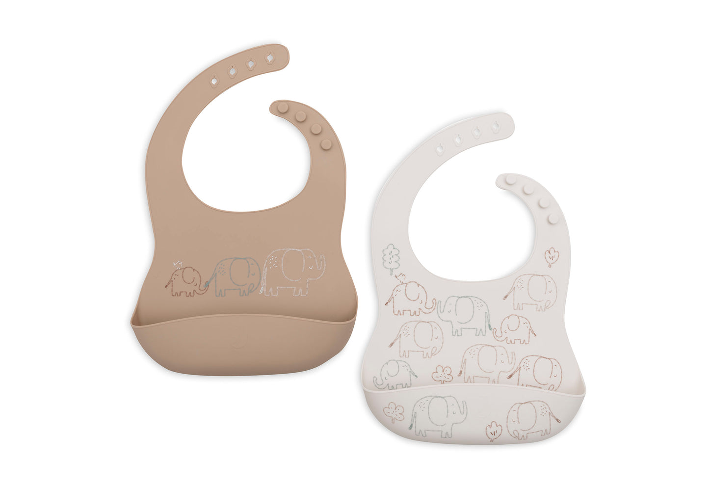 Jollein Silikonhaklapp Elephant Tales 2-pack