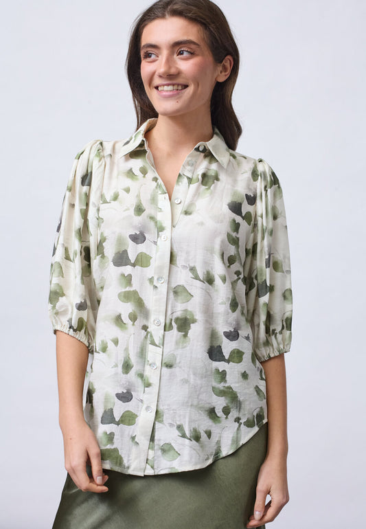 Sisters Point Skjorta Ella Cream/Green