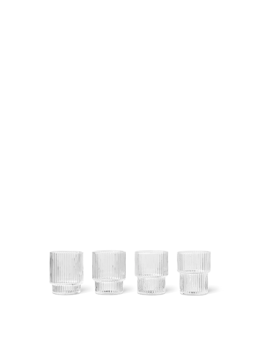 Ferm Living Ripple Smalll Glasses - Set of 4 -Clear