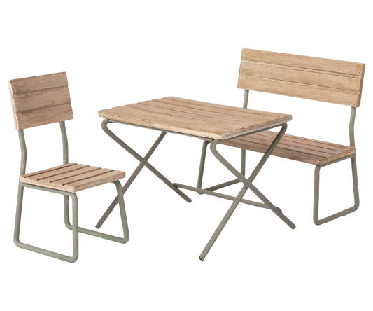 Maileg Garden Set, Table, Chair and bench