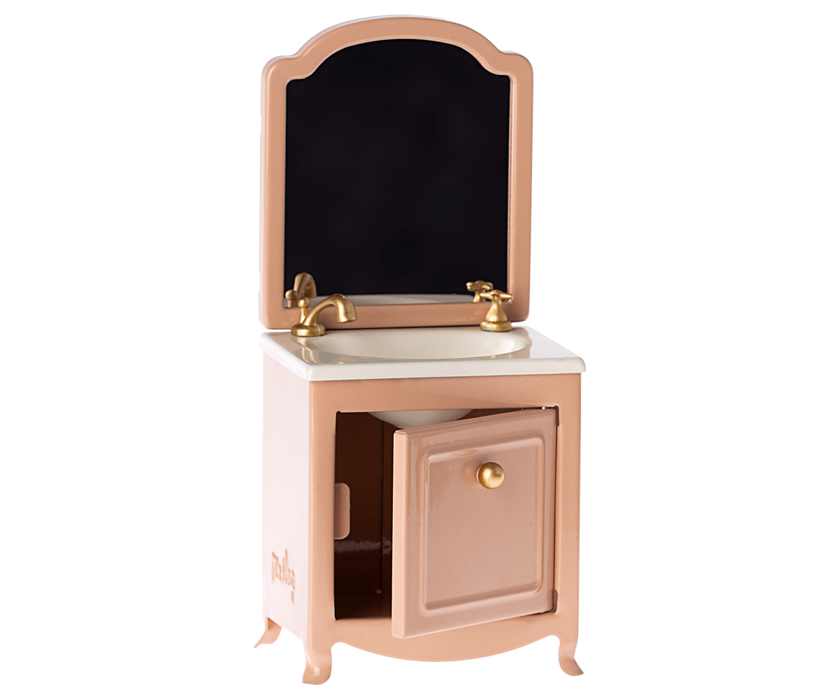 Maileg Sink dresser w. mirror, Mouse Dark powder