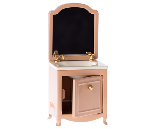 Maileg Sink dresser w. mirror, Mouse Dark powder