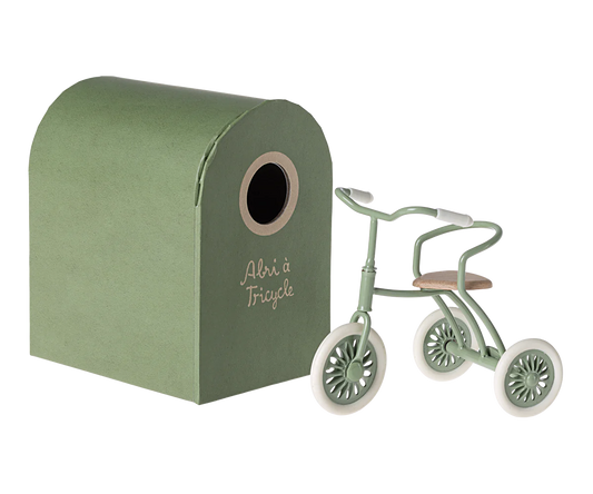 Maileg Abri à Tricycle, Mouse - Green