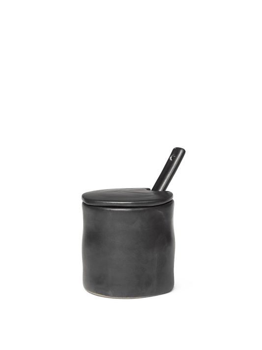 Ferm Living Flow Jar with spoon - Black