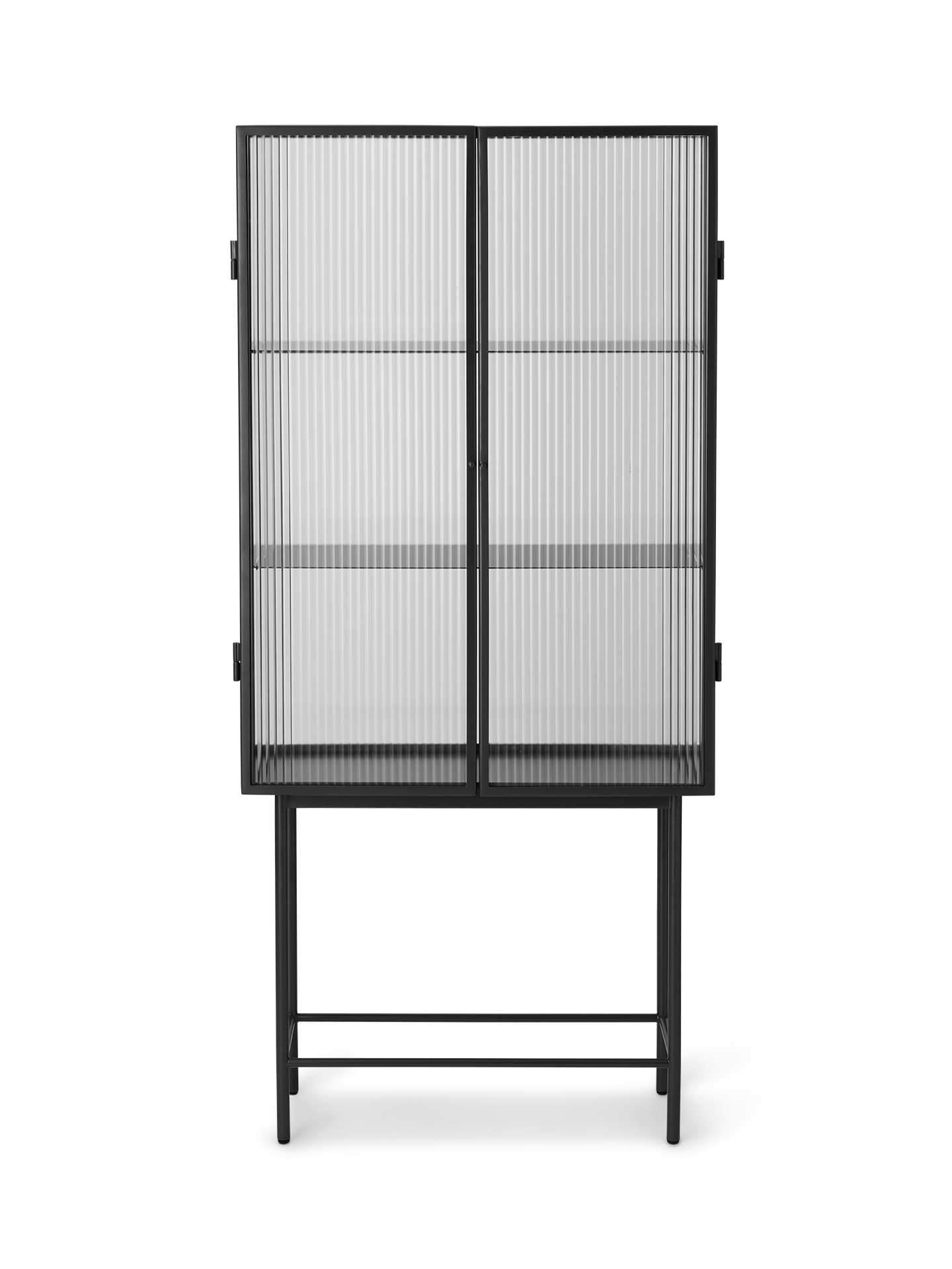 Ferm Living Haze Vitrine - Reeded Glass - Black