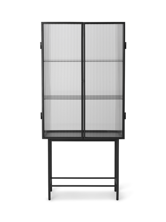 Ferm Living Haze Vitrine - Reeded Glass - Black