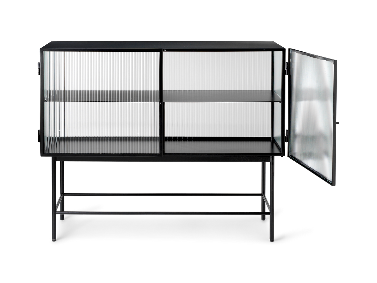 Ferm Living Haze Sideboard - Reeded Glass - Black