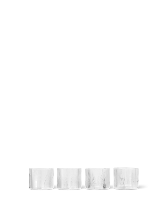 Ferm Living Ripple Low Glasses - Set of 4 - Clear