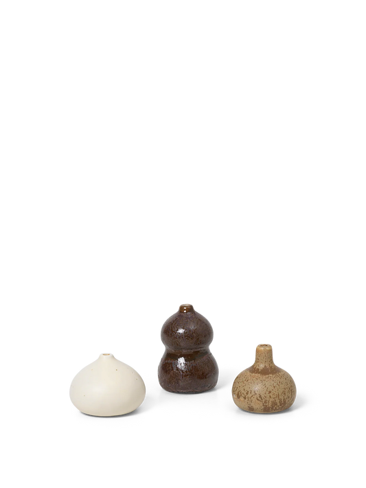 Ferm Living Komo Mini Vaser - Set of 3 - Flerfärgad