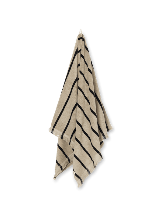 Ferm Living Alee Bath Towel - Sand/Black