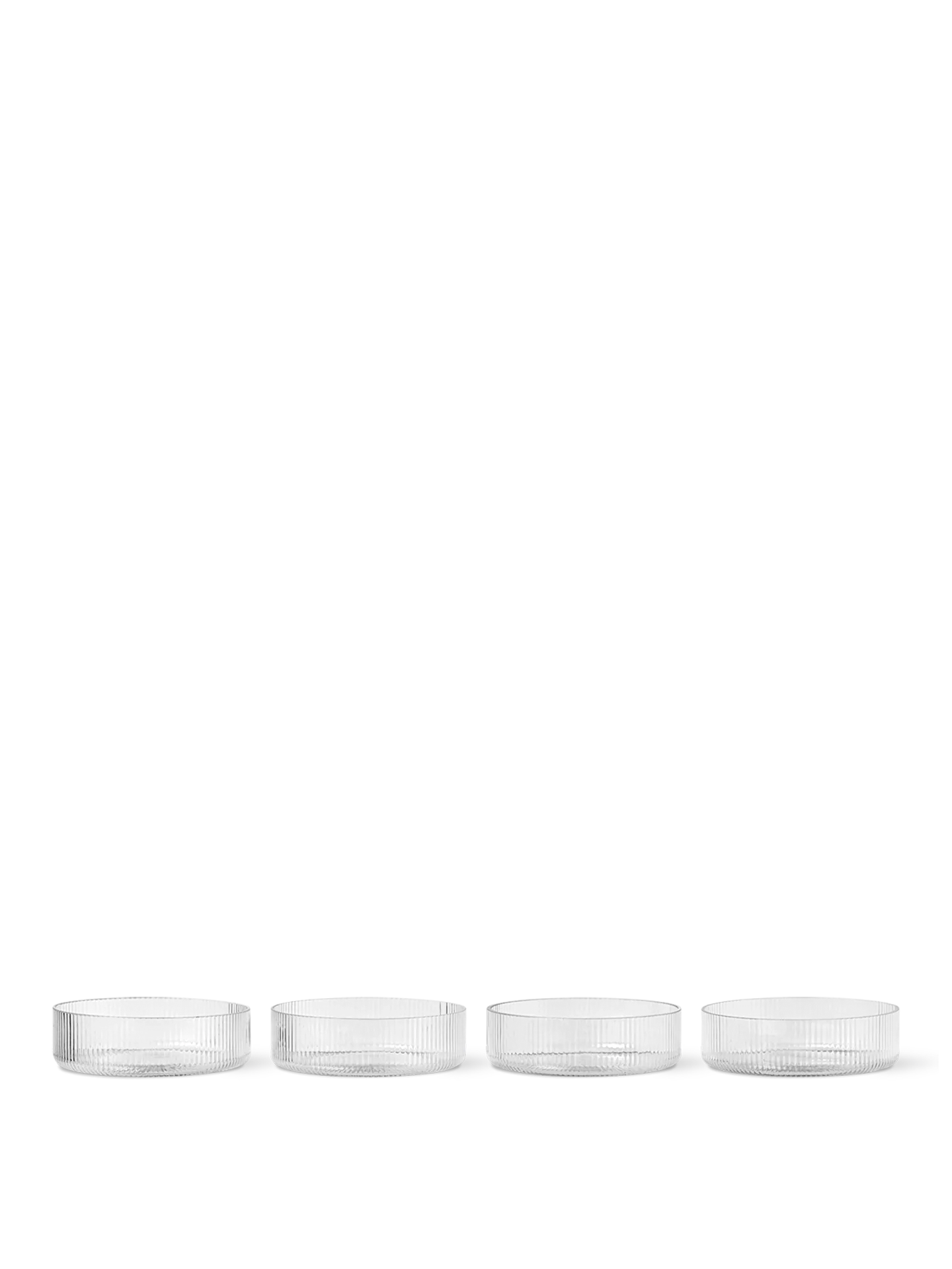 Ferm Living Ripple Serving Bowls - Set of 4 -Clear