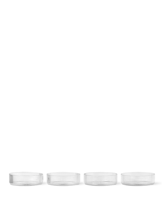 Ferm Living Ripple Serving Bowls - Set of 4 -Clear