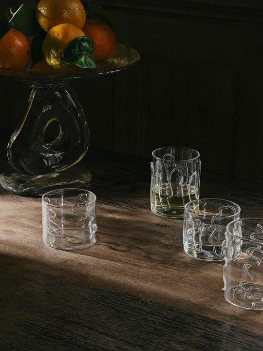 Ferm Living Doodle Glasses - Set of 2- Low - Clear