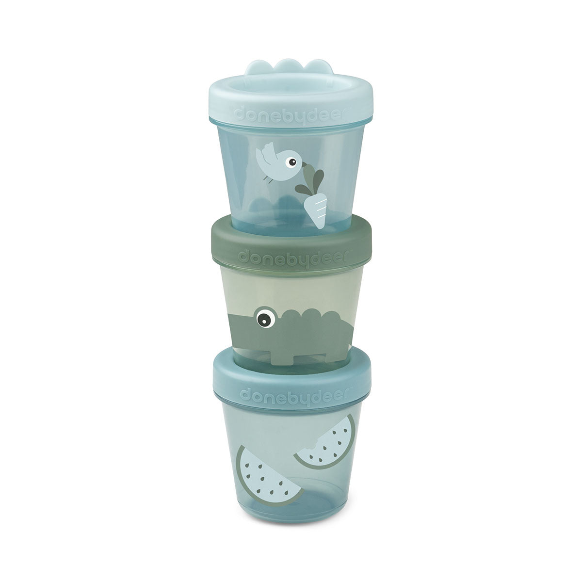 Done by Deer Baby Food Container 3-pack Croco Green